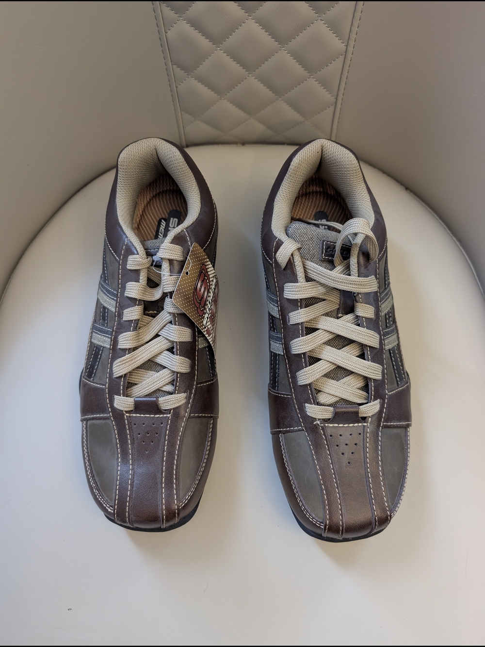 NWT Skechers Men's Sz 8.5 Brown Casual Lace-Up Sneakers - Picture 2 of 6